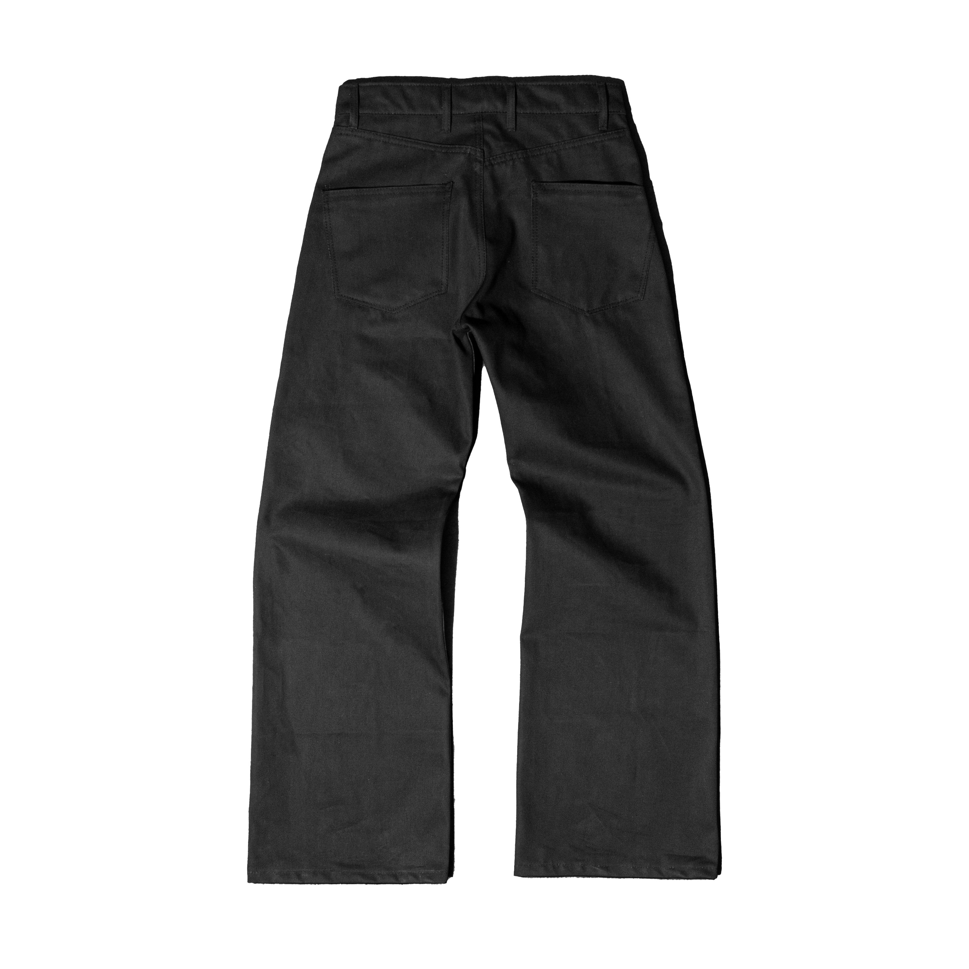 JOVO CUT BLACK RAW DENIM JEANS