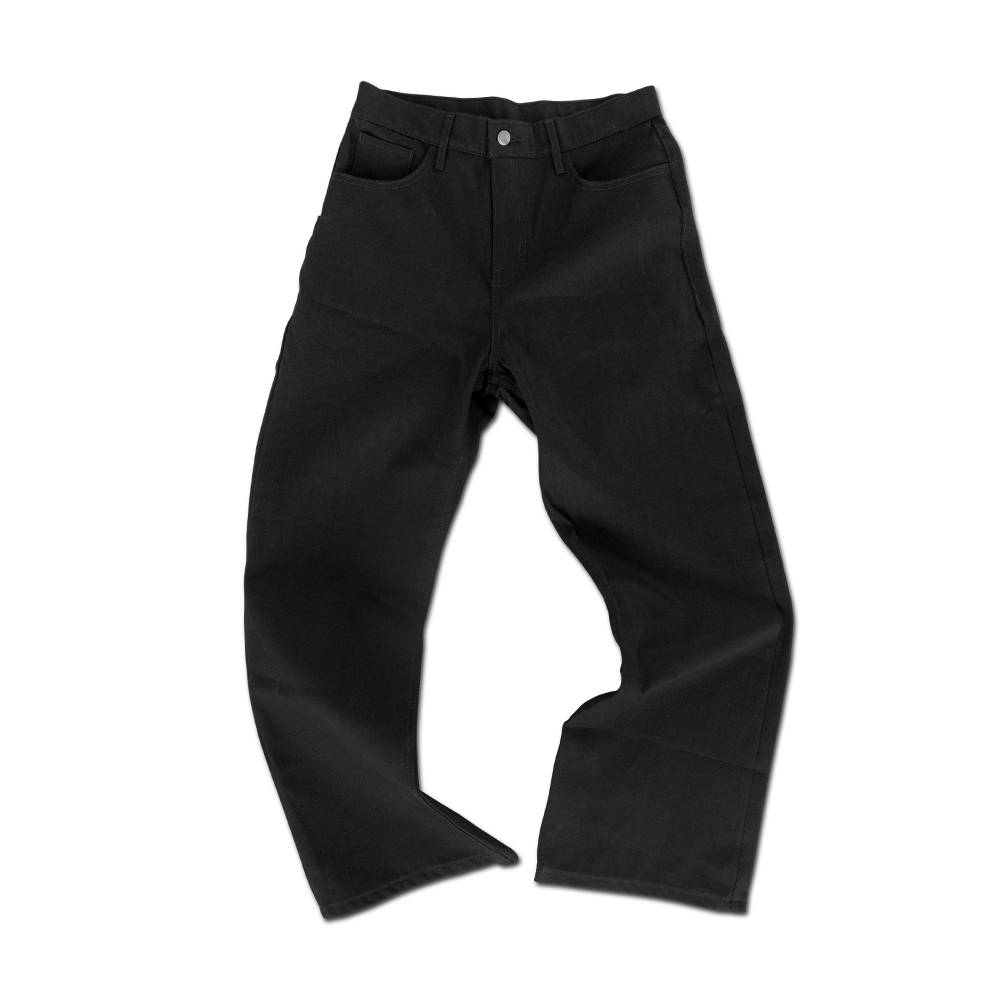 JOVO CUT BLACK RAW DENIM JEANS