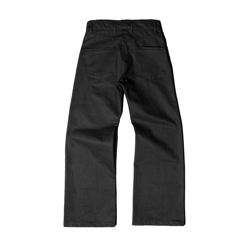 JOVO CUT BLACK RAW DENIM JEANS