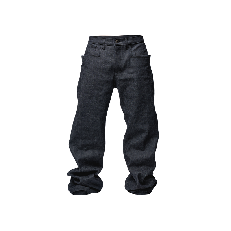 JOVO JEANS INDIGO — front flat lay, 15oz American raw denim, NICKO