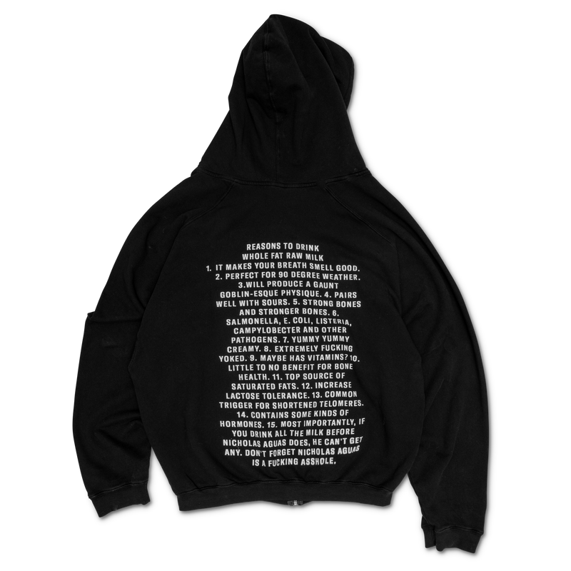 GORDO "REASONS TO DRINK MILK" ZIP HOODY