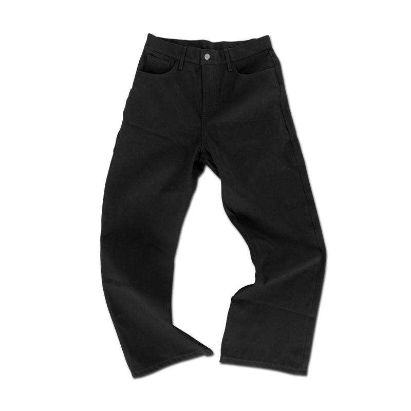 JOVO CUT BLACK RAW DENIM JEANS