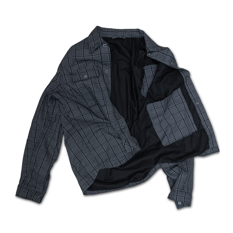 REX "GRIDDED" COTTON TWILL OVERSHIRT