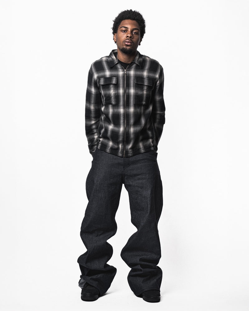 JOVO INDIGO WIDE JEANS — campaign shot, Nicholas Aguas